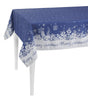 84" Merry Christmas Printed Rectangle Tablecloth in Polyeste Blue