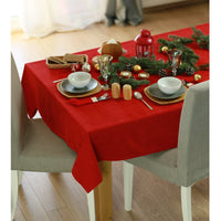 84" Merry Christmas Rectangle Tablecloth in Red