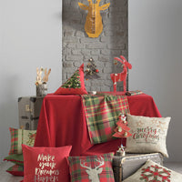 84" Merry Christmas Rectangle Tablecloth in Red