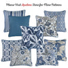 Set of 2 17" Jacquard Forest Sky Throw Pillow Cover in Blue