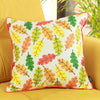 Set of 4 18" Autumn Leaves Throw Pillow Cover in Multicolor