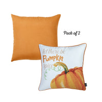 Set of 4 18" Pumpkin Pie Throw Pillow Cover in Multicolor