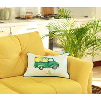 Set of 4 20" Pumpkin Truck Lumbar Pillow Cover in Multicolor