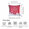 Set of 2 18" Christmas Merry Bright Throw Pillow Cover in Multicolor