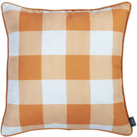 Set of 2 18" Fall Season Pumpkin Gingham Throw Pillow Cover