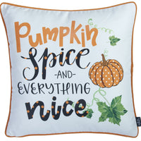 Set of 4 18" Fall Pumpkin Spice Harvest Throw Pillow Cover in Multicolor