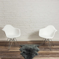 2' x 3' Gray New Zealand Natural Shearling Sheepskin Rug