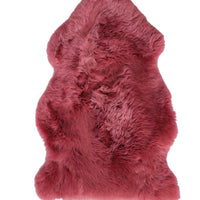 2' x 3' Raspberry New Zealand Natural Shearling Sheepskin Rug