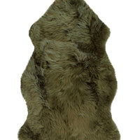 Khaki New Zealand Natural Shearling Sheepskin Rug