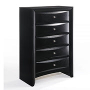 48" Black Wood Chest With Center Metal Glide