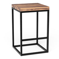 Squared Off Natural Wood Stool