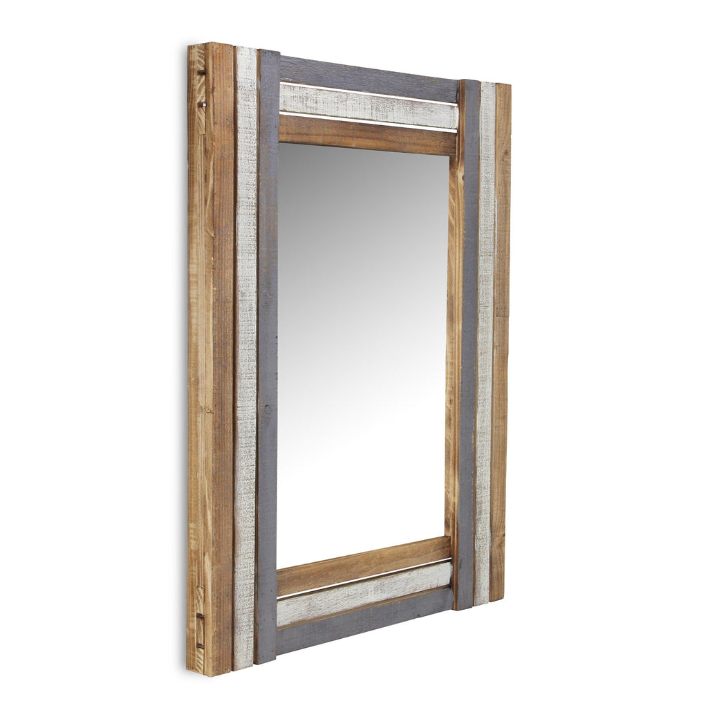 Rectangular Multicolored Wood Framed Mirror