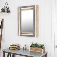 Rectangular Multicolored Wood Framed Mirror