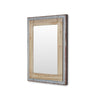 Glavanized Metal and Wood Rectangular Frame Wall Mirror