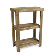 Rustic Natural Wood Finish 2 Shelf Side Table