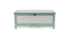 Rectangular Green Wooden with seat Cushion and inside Storage Bench