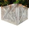 23" Square Natural White Wash Christmas Tree Collar