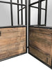 3 Panel Black and Brown Room Divider with an Optical Illusion