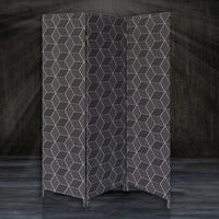 3 Panel Black Soft Fabric Finish Room Divider