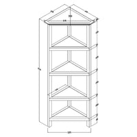 60" Bookcase with 2 Shelves in White