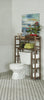 Chestnut Finish 2 Tier Solid Wood Over Toilet Organizer