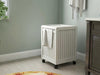 White Solid Wood Rolling Laundry Hamper with Lid