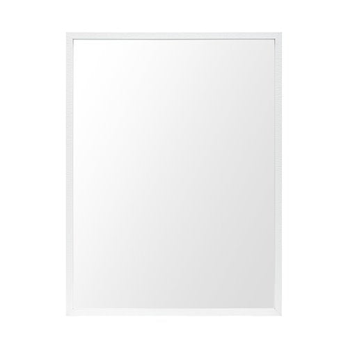 Rectangle White Accent Mirror with Crisp White Finish Frame