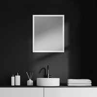 Rectangle White Accent Mirror with Crisp White Finish Frame