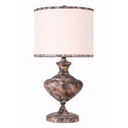 Metal Finish Traditional Table Lamp with Ivory Fabric Shade