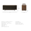 Medium Brown Solid Mango Wood Finish Sideboard With 6 Easy Sliding Drawers