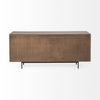 Medium Brown Solid Mango Wood Finish Sideboard With 6 Easy Sliding Drawers