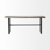 Rectangular Medium Brown Live Edge Mango Wood Console Table With Plank Like Legs