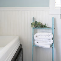 5 Step Rustic Turquoise Wood Ladder Shelf