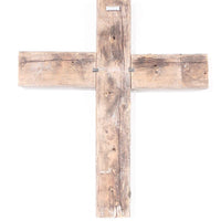 Rustic Weathered Grey Reclaimed Wood Cross Decoration