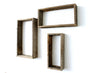 Rustic Farmhouse Set of 3 Rectangle Shadow Box Shelves