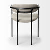 Beige Fabric Seat with Gun Metal Grey Iron Frame Dining Chair