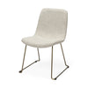 Cream Fabric Seat with Gold Metal Frame Dining Chair