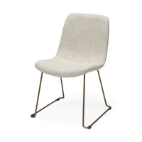 Cream Fabric Seat with Gold Metal Frame Dining Chair