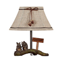 Squirrel Buddies Accent Lamp With Natural Shade