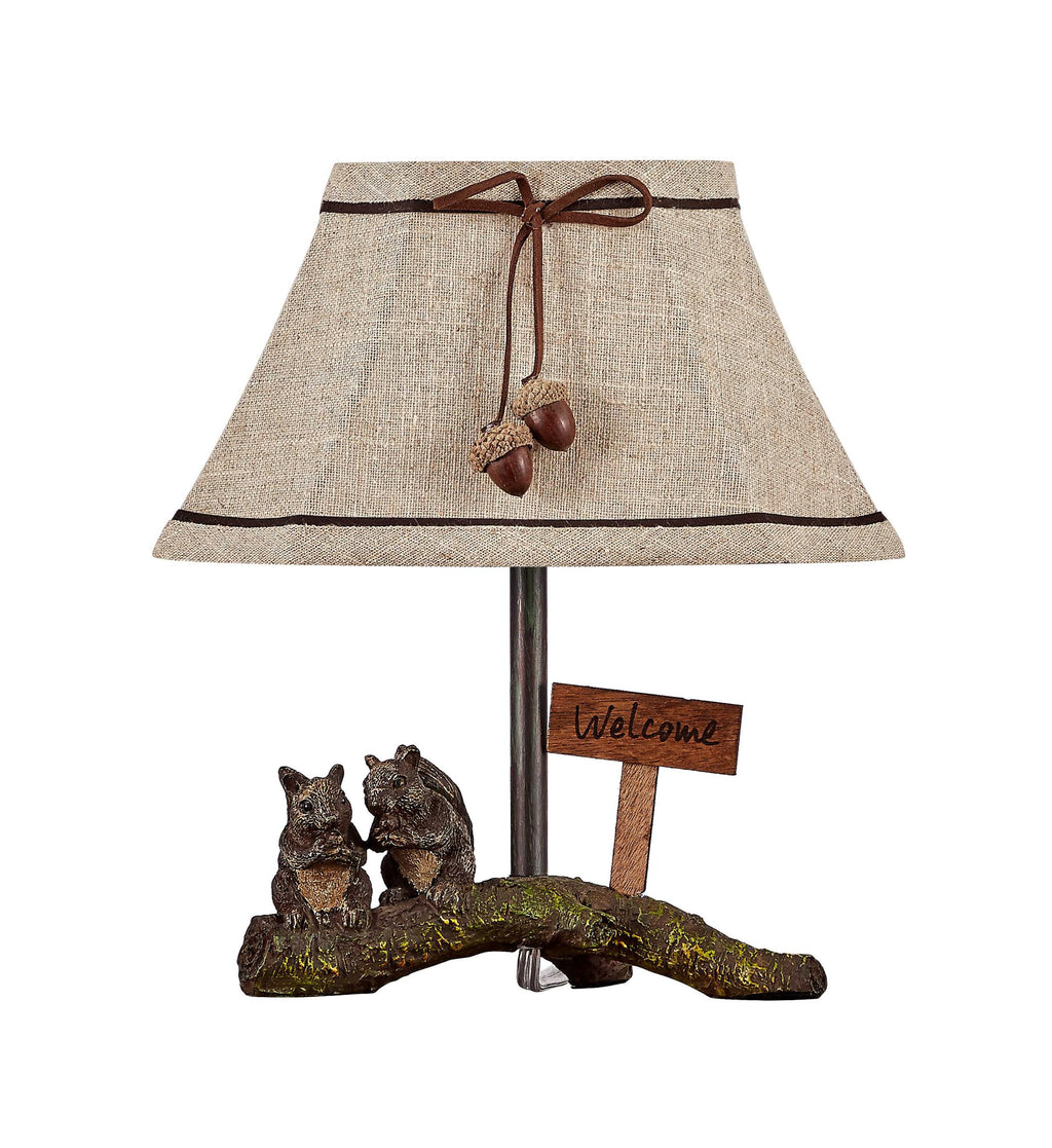 Squirrel Buddies Accent Lamp With Natural Shade