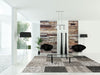 5' x 7' Black White Grey Patchwork Design Area Rug