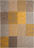 2.5' x 5' Yellow and Gray Patchwork Design Area Rug