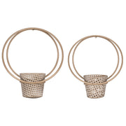 Set of 2 Metallic Cane Wall Planters