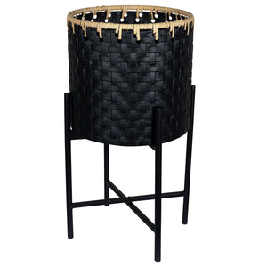 Black Rattan Modern Planter