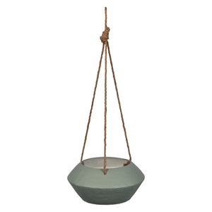 Grey Metal Hanging Rope Planter