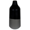 Dora Tall Cement Gray and Black Dipped Vase