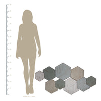 Textured Hexagon Metal Centerpiece Wall Decor