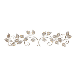 White and Bronze Metal Leaves Wall Décor