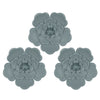 Set of 3 Blue Metal Flowers Wall Décor