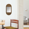 Brown Oval Wooden Wall Mirror